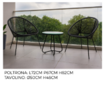 Set Tavolino  Ø 50 Cm Con 2 Poltrone - immagine 5