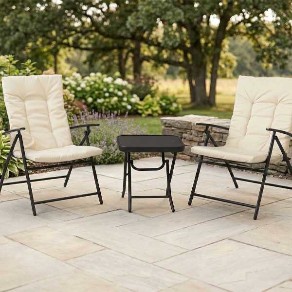 796591 (1) Set Tavolino 45x45 Cm Con 2 Poltrone - immagine 1