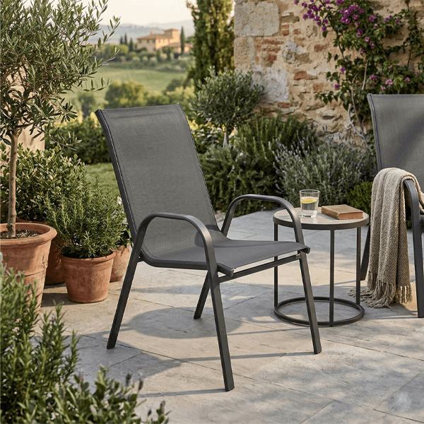 797045 Sedia In Acciaio - Antracite - immagine 1