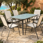 Set Tavolo 150x90 Cm Con 6 Sedie