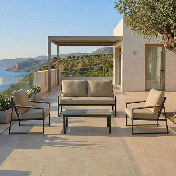 797061 (1) Set Tavolo Con Divanetto e 2 Sedie - Beige - immagine 1