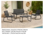 Set Panchina Con Tavolo e 2 Poltrone - immagine 5