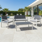 Set Panchina Con 2 Sedie e Tavolo