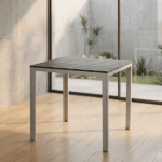 Tavolo Quadrato  Bianco Con Top Effetto Legno