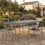 Tavolo Rettangolare Bianco Con Top Effetto Legno - immagine 2