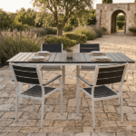 Tavolo Allungabile Bianco Con Top Effetto Legno - immagine 3