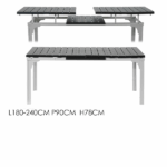 Tavolo Allungabile Bianco Con Top Effetto Legno - immagine 4