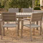 Sedia Tortora In Acciaio e Doghe Effetto Legno - immagine 3