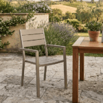 Sedia Tortora In Acciaio e Doghe Effetto Legno