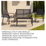 Set Panchina Con 2 Sedie e Tavolino - Antracite - immagine 4