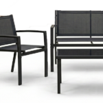 Set Panchina Con 2 Sedie e Tavolino - Antracite - immagine 2