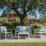 Set Tavolino Con 2 sedie e Panchina - Bianco