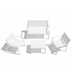 Set Tavolino Con 2 sedie e Panchina - Bianco - immagine 4