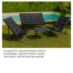 Set Tavolino Con Divano E 2 Poltrone - Antracite - immagine 2