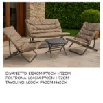 Set Tavolino Con Divanetto e 2 Poltrone -Antracite/Tortora - immagine 2