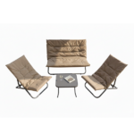 Set Tavolino Con Divanetto e 2 Poltrone -Antracite/Tortora - immagine 4