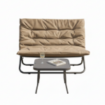 Set Tavolino Con Divanetto e 2 Poltrone -Antracite/Tortora - immagine 5