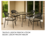 Set Tavolo Con 4 Sedie - Antracite - immagine 2