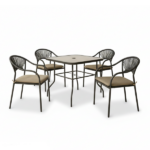 Set Tavolo Con 4 Sedie - Antracite - immagine 3