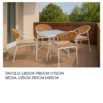 Set Tavolo Con 4 Sedie - Bianco/Beige - immagine 2