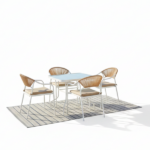 Set Tavolo Con 4 Sedie - Bianco/Beige - immagine 6