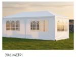 Gazebo 3x6 MT. Bianco Con Tende Laterali