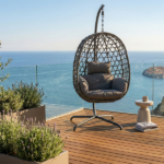 Poltrona Dondolo Con Cuscini Grigio