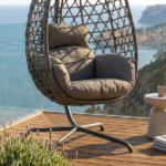 Poltrona Dondolo Con Cuscini Grigio - immagine 2