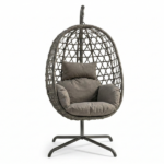 Poltrona Dondolo Con Cuscini Grigio - immagine 3