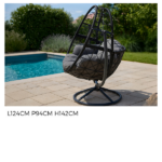 Poltrona Dondolo Con Cuscini Grigio - immagine 5