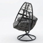 Poltrona Dondolo Con Cuscini Grigio - immagine 2