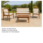 Set Con Panchina e 2 Poltrone In Legno Di Acacia - immagine 6