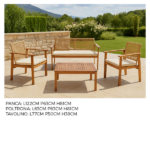 Set Panchina Con 2 Salotti + Tavolino  In Legno Di acacia - immagine 5