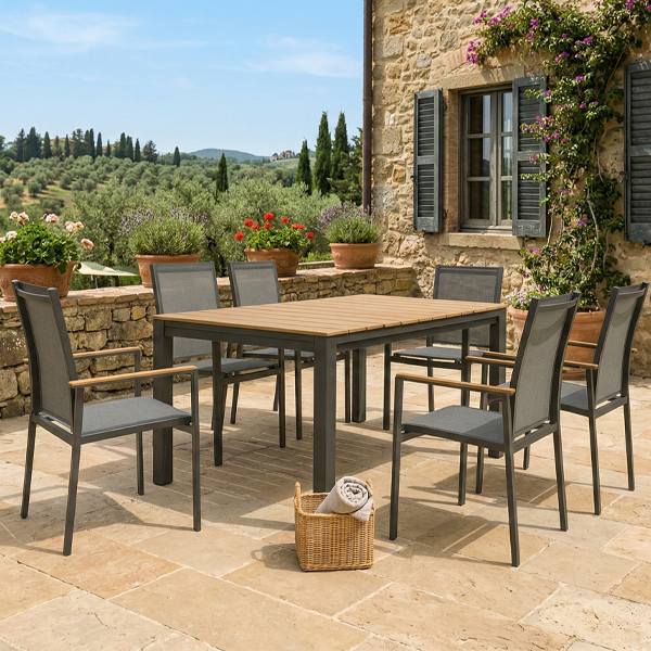 883606a (1) Set Tavolo Estensibile + 6 Sedie - immagine 1