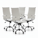 Poltrona Da Ufficio Key - Ecopelle Bianca - immagine 2