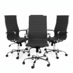 Poltrona Da Ufficio Key - Ecopelle Nera - immagine 2