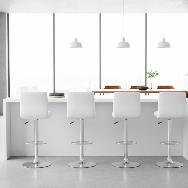 KS-001_ Set 4 Sgabelli Clark - Bianco - immagine 1