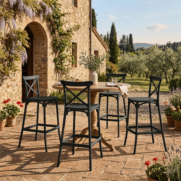 KS-015 Set 4 Sgabelli Tiffany - Grigio Antracite - immagine 1