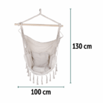Poltrona Amaca Sospesa Bianca 100x130 Cm: Stile Elegante - immagine 2