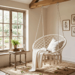 Sedia Sospesa a Nido Color Crema Ø 80 cm - immagine 3
