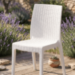 Sedia in Simil  Rattan -Bianca