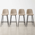 Sgabello Alto per Isola e Bancone in Lino Beige