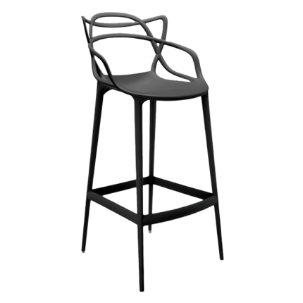 Sgabello Alto Design con Braccioli in Polipropilene per Bar ed Esterno - Antracite