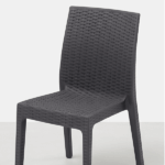 Sedia in Simil Rattan - Antracite - immagine 2