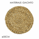 Tovaglietta Tonda in Giacinto d'Acqua Naturale 35 cm - immagine 3