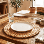 Tovaglietta Tonda in Giacinto d'Acqua Naturale 35 cm - immagine 2