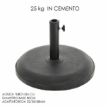 Base Ombrellone Tonda in Cemento Nero 25 kg da 50 cm - immagine 3