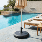 Base Ombrellone Tonda in Cemento Nero 25 kg da 50 cm