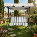 Dondolo da Giardino 3 Posti in Acciaio Antracite - immagine 2