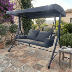 Dondolo 3 Posti da Giardino in Corda Grigio